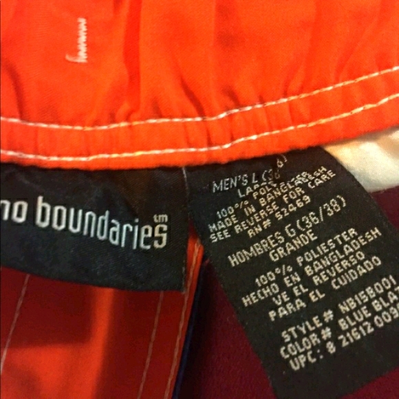 no boundaries men blue/white swim thrunks sz L - Picture 12 of 14